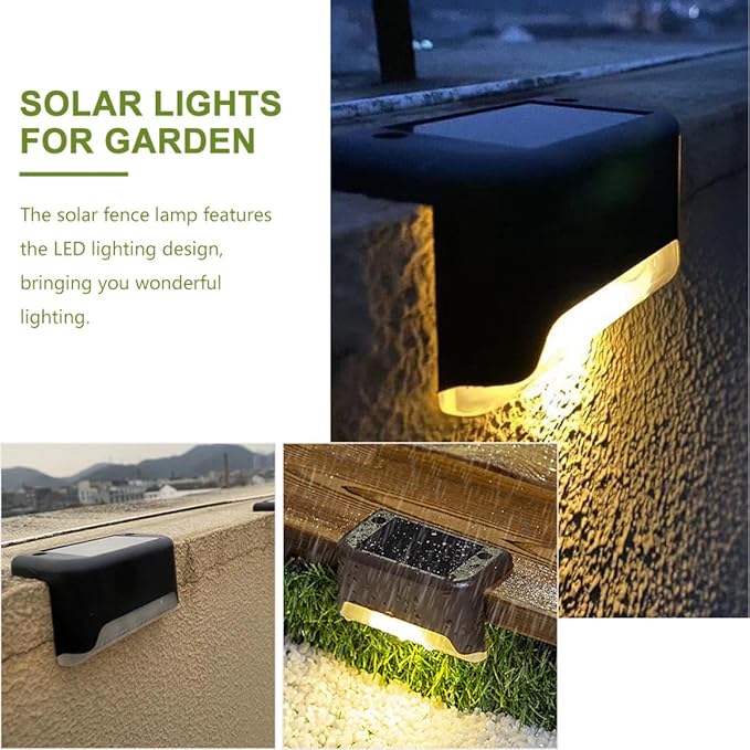 VALICLUD Solar Fence Lights 5pcs Waterproof LED Deck Lights with Warm White Solar Step Lighting for Outdoor Garden | Lumora