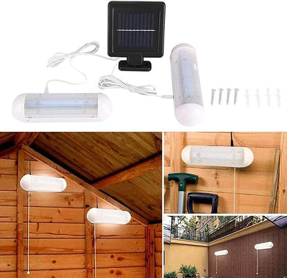 Solar Powered Shed Light Rechargeable Split with On Off Switch Indoor Solar Lights for Sheds Inside Solar Powered Lights for Garden, Greenhouse, Corridor