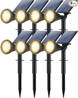 8 Pack Solar Spot Lights Outdoor Waterproof 180 Adjustable Solar Powered Landscape Lights for Yard, Garden | Lumora