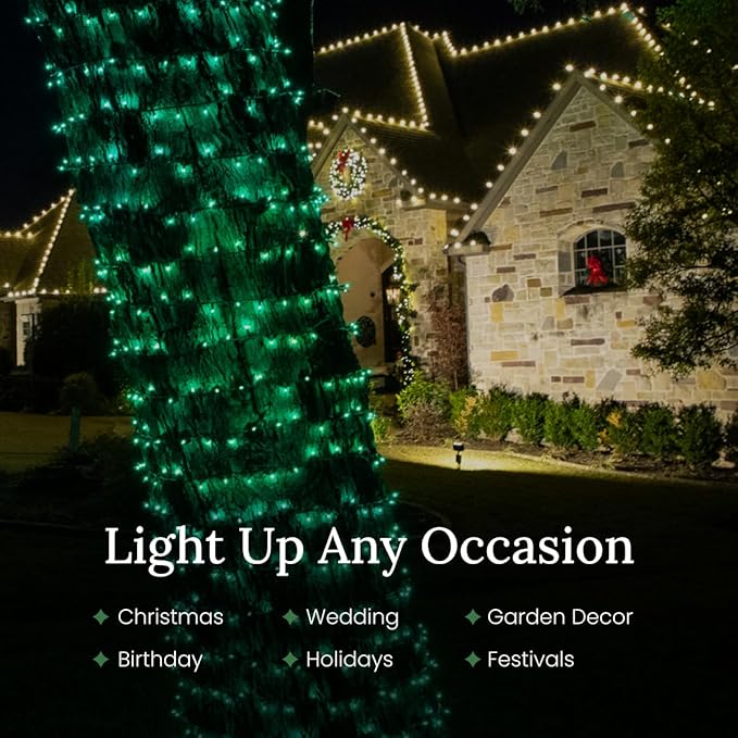 Pro Christmas LED Christmas Lights – 70 Count Wide Angle Conical String Lights – Professional Grade Indoor/Outdoor | Lumora