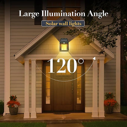 Outdoor Solar Powered Wall Sconce Lights Dawn to Dusk 8.2" H White Motion Sensor 3 Lighting Modes for Porch Garage House Patio Shed Barn Door Yard Outside Decorative Waterproof -2 Pack
