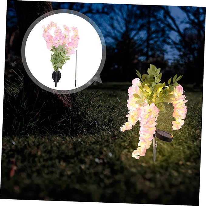 Mipcase Solar Pathway Light Led Solar-Powered Garden Landscape Lamp Outdoor Decorative Flower Design for Courtyards Parks and Pathways and Easy to Install