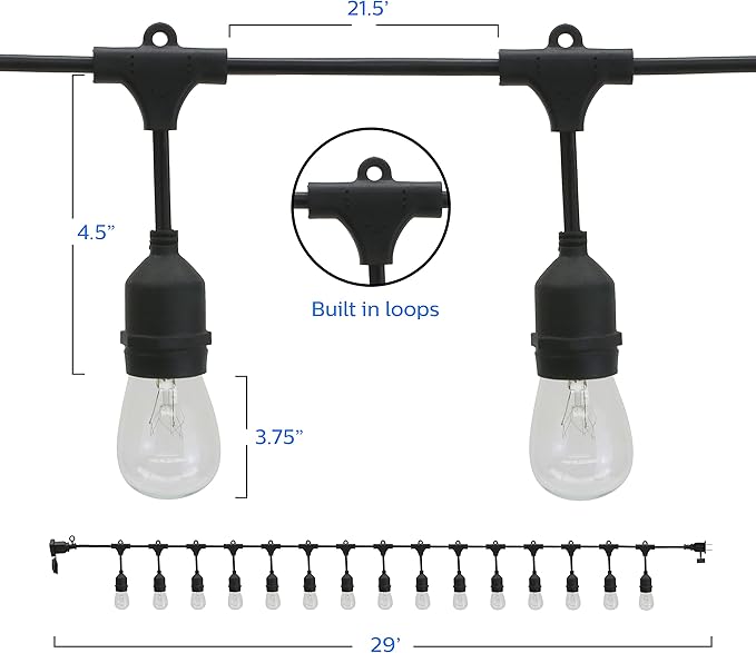 Philips 15 Clear Incandescent Edison Bulb Lights