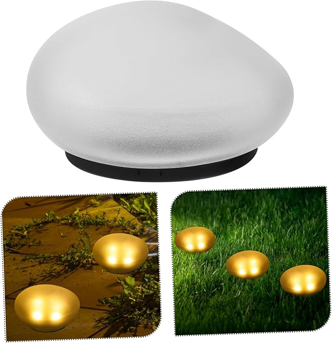 Uonlytech Solar Pebble Shaped Decorative Lamp Outdoor Warm Light Garden Light Energy-efficient Solar Decoration for Landscape and Design for Garden Decor