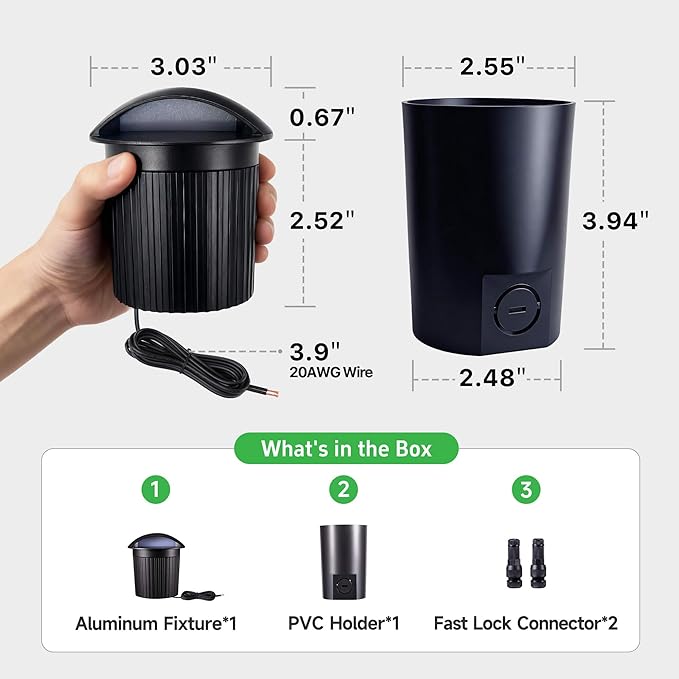 In Ground Landscape Lighting Low Voltage - 2700K-5000K 5 Color Selectable LED IP67 Well Lights, Turret Top 12V | Lumora