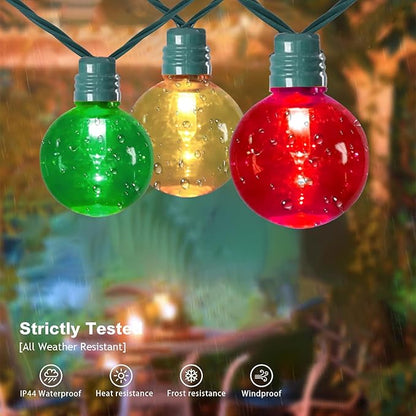 Afirst 21ft Colored Outdoor String Lights Waterproof, 35 Shatterproof Plastic LED Bulbs, UL Listed Patio Lights for Garden, Backyard, Porch, Balcony (Multi-Colored)