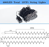 YAOZHOU Halloween String Lights Outdoor Indoor, Purple and Orange 217Ft 600LED 8 Modes Gothic Home Halloween | Lumora