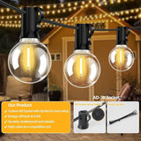 100FT G40 LED Outdoor String Lights with 50 Shatterproof Bulbs + 2 Spares, E12 Socket, 2700K Warm White | Lumora