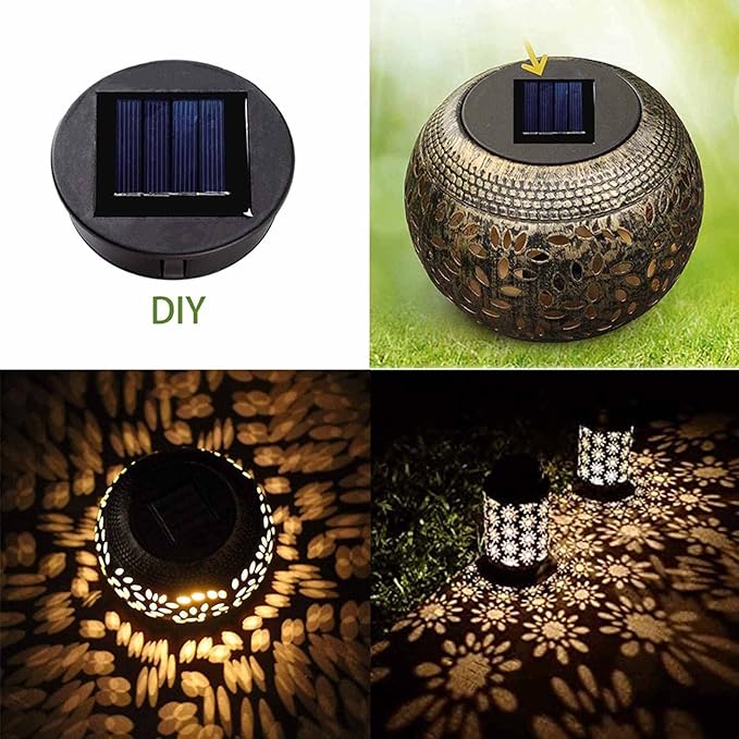 Solar Lights 2 Pack Solar Lights Replacement Top with LED Bulbs DIY Solar Panel Lantern Lid Lights Replaceme Yard Pathway Driveway Walkway Wall
