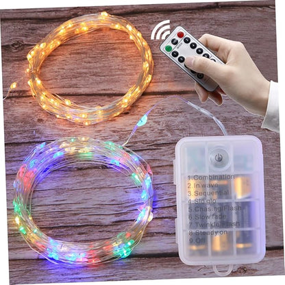 Ciieeo 1Pc USB Rechargeable Star String Lights Remote Control Garden Lights for Home Party Festival and Birthday Decoration Warm White LEDs