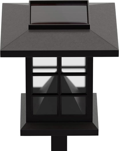 EMMA + OLIVER Compton 8 Pack Brown Lantern Solar LED Outdoor Lights, Solar Powered Weatherproof Landscape Lighting for Pathway, Garden, Driveway & Yard