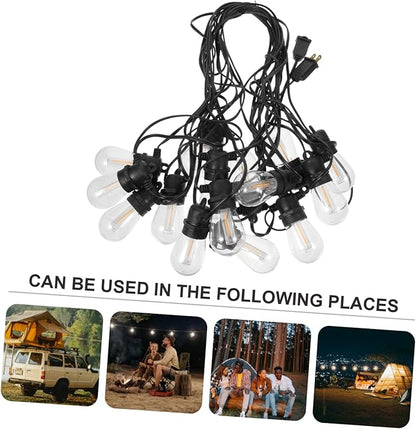 Didiseaon 15m Led String Lights for Outdoor Decor Canopy Lights Shatterproof Bulbs for Parties Christmas and Backyard Gatherings