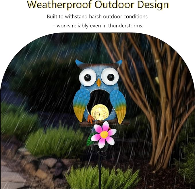 Animal Modeling Design Garden Decor Solar Lights Owl Lawn Light, for Yard Outdoor Decorations Ground Inserted | Lumora