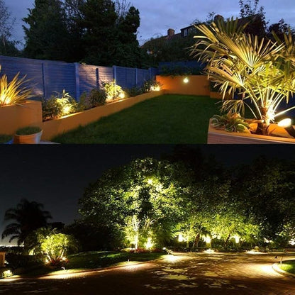 LED Landscape Lighting High Power 18W Outdoor Garden Lights,120V AC,Warm White Waterproof Spotlights for Yard,Patio,Lawn,Wall, Flood,Driveway,Tree Flag Light,Metal Ground Stake (2 Packs)