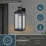 VAXCEL Kinzie Outdoor Porch Light, 5" W x 13.75" H Black Outdoor Lantern, Motion Sensor Wall Light for Porch | Lumora