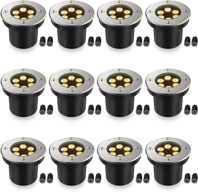 JESLED Outdoor Landscape Lights, 6W LED In Ground Well Lights, 12V 24V 3000K Warm White, IP67 Waterproof Low | Lumora
