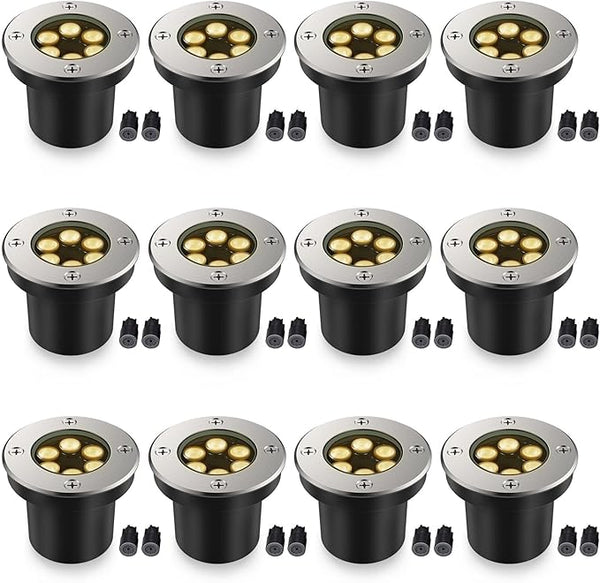 JESLED Outdoor Landscape Lights, 6W LED In Ground Well Lights, 12V 24V 3000K Warm White, IP67 Waterproof Low | Lumora