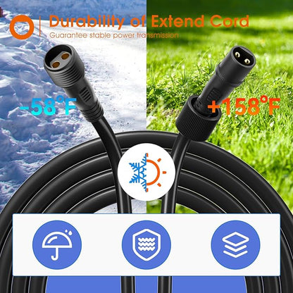addlon 54FT Solar String Lights with 6FT Extension Cable