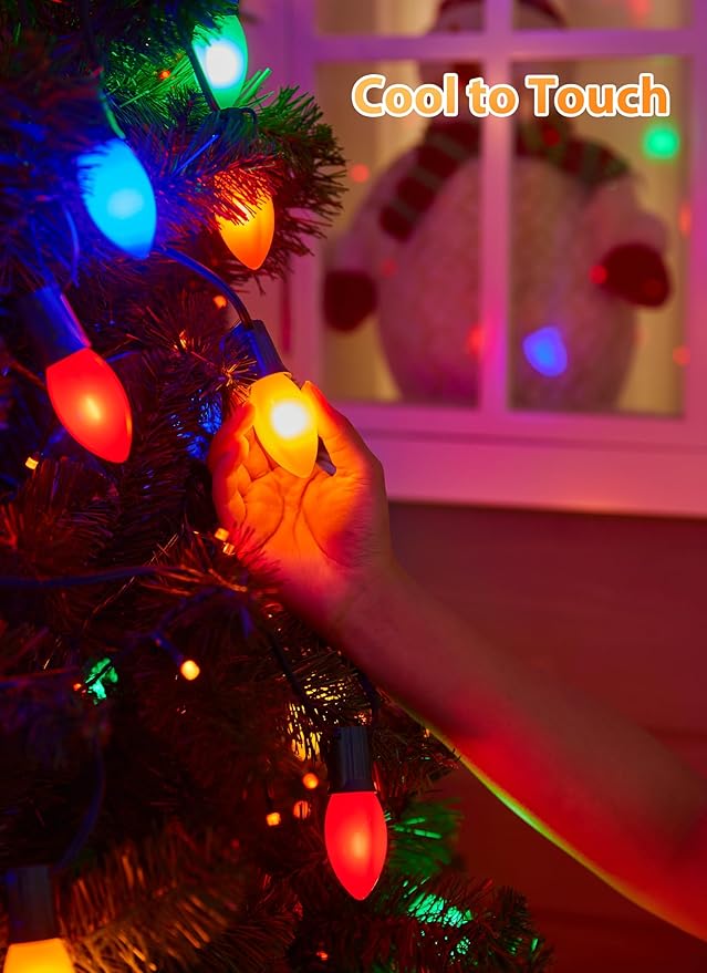 Vintage C9 LED Christmas Lights Outdoor, 150 Feet C9 String Lights with 75 Shatterproof C9 Bulbs, Waterproof | Lumora
