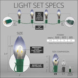 15' FlexFilament LED Cool White C9 Christmas Lights Outdoor String Lights, Shatterproof Edison Bulb String Lights | Lumora
