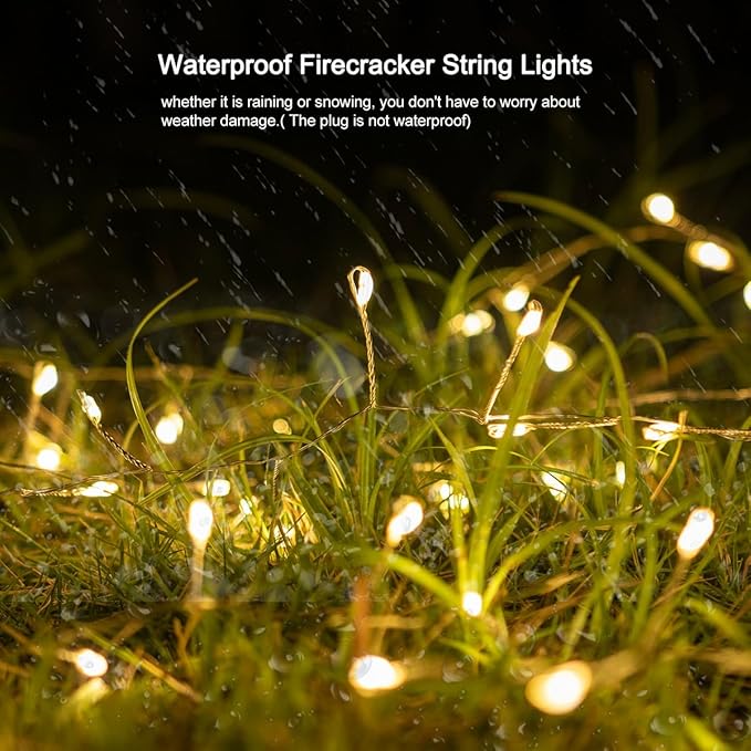100FT Firecracker String Lights 1000 LED Warm White Plug in Indoor Silver Wire Cluster - Decorative Outdoor Light | Lumora