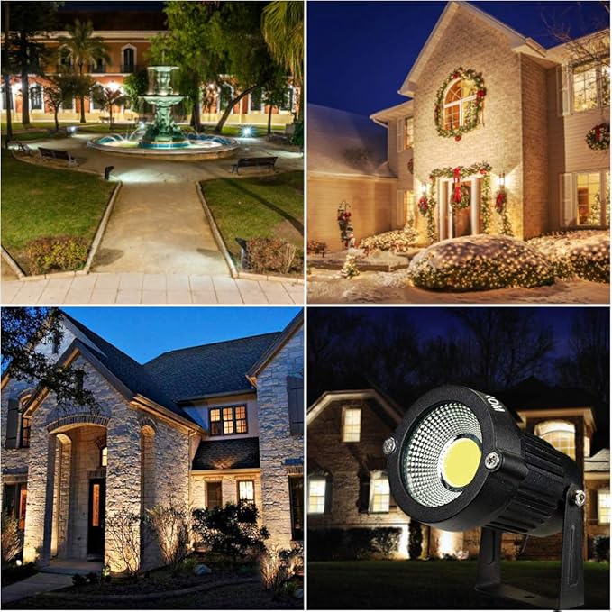 LED Landscape Spotlight Outdoor,IP65 Waterproof Garden Spotlights,5W AC 120V Yard Flood Light,Metal Ground Stake | Lumora