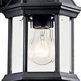 Kichler Barrie 10.25" 1 Light Outdoor Wall Light with Clear Beveled Glass in Black | Lumora