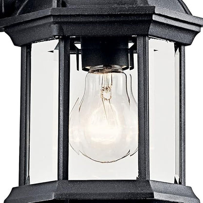 Kichler Barrie 10.25" 1 Light Outdoor Wall Light with Clear Beveled Glass in Black