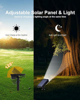 1 Pack Solar Powered Outdoor Spot Lights Outside Waterproof 20 LEDs Landscape Spotlights Dusk to Dawn for House | Lumora