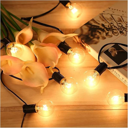 Outdoor String Lights Mains Powered Festoon Lighting 25FT G40 IP44 for Indoor & Outdoor Backyard Patio Cafe Garden Party Decoration Warm White Tomshine
