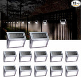 XLUX Solar Powered Lights for Deck Steps Stairs Fences Pathway Path, LED lamp, Outdoor Waterproof, White Light 12 | Lumora