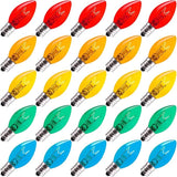 Minetom 25 Pack C7 Christmas Replacement Light Bulbs, Transparent Blubs for C7 String Lights, E12 Candelabra | Lumora