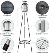 MXwcy 2 Pack Solar Lights Outdoor with Plant Stands - Solar Floor Lamp & Street Lights with Metal Tripod - Patio | Lumora
