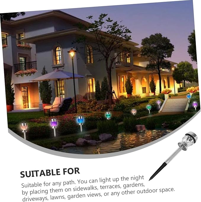 DOITOOL 1set Solar Lawn Lights Led Outdoor Garden Light for Pathway Decor for Courtyards and Patios