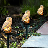 2-Pack Solar White Owl Outdoor Garden Light Garden Solar Lights Outdoor Decorative Resin Owl Solar LED Lights with | Lumora