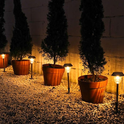 2- Pack Solar Lights Outdoor for Garden Walkway Led Solar Garden Lights Outdoor Waterproof for Pathway,Solar Pathway Lights Yard Lights for Patio Driveway Lawn Backyard Sidewalk Lighting,White L (War