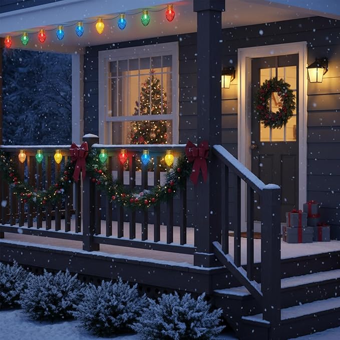 16FT Jumbo Christmas Lights,C7 Jumbo Xmas String Light Christmas Outdoor Decorations Lights with 10 Large Diamond | Lumora