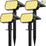 Solar Spot Lights Outdoor Waterproof IP65, [4 Pack/65 LED] 2-in-1 Solar Landscaping Spotlights, 3 Lighting Modes | Lumora