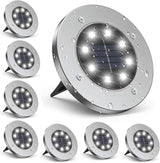 Solar Lights Outdoor Garden, IP65 Waterproof Outdoor LED Solar Pathway Lights - 8 Pieces Each with 8 LED Lights | Lumora