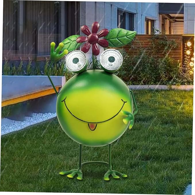 Solar Frog Garden Light Outdoor Solar Pathway Light with High Efficiency Polycrystalline Panel for Patio and Lawn Decor