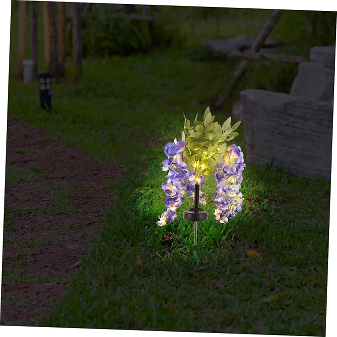 Milisten Solar Pathway Lights Led Flower-Shaped Lights for Garden Decoration Easy to Install Outdoor Lighting for Courtyards and Patios