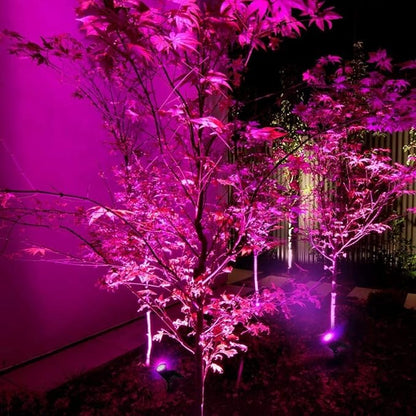 led Solar Landscape Lights,Waterproof Outdoor Solar Spotlight 2-in-1 Multi Use Outdoor Wall Lights, Decorative Lights for Outdoor, Garden, Lawn, Pathway, Party & Christma (Pink)