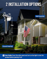 Solar spotlights Outdoor 63 LED 3 Lighting Modes, IP65 Waterproof Lighten Yard Garden House Garage Pathway for | Lumora