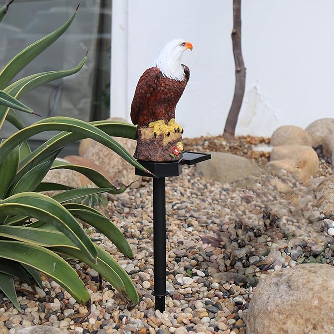 17in Solar Eagle Light, Resin Eagle Figurine Stake Light Garden Camping Eagle LED Light Outdoor Waterproof | Lumora
