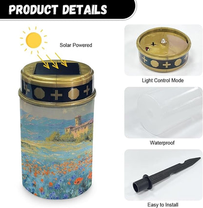 Floral Solar Garden Light Outdoor Solar Pathway Lights Solar Lantern Waterproof Solar Stake Lights Flameless Lights Solar-Powered Fairy Lights,Landscape Lighting