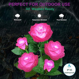 Solar Flower Lights Outdoor - Upgraded New Material Two Modes Realistic LED Solar Powered Waterproof Lights with 5 | Lumora