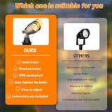 ZONEGRACE 12V Low Voltage Brass Landscape Spot Lights, Waterproof LED Uplights & Accent Lighting with Connectors | Lumora