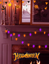 Abeja Halloween String Lights Outdoor, 26Ft C7 Purple and Orange String Lights with 50 LED Purple/Orange Ligths for | Lumora