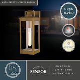 VAXCEL Kinzie Outdoor Porch Light, 5" W x 14.25" H Gold Brass Outdoor Lantern, Modern Dusk to Dawn Wall Light for | Lumora