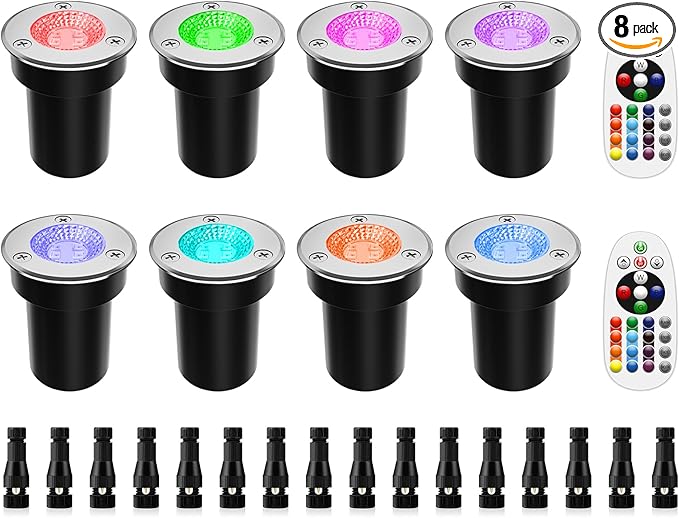 ZUCKEO RGB Low Voltage Landscape Lights LED Color Changing Well Lights, Outdoor In Ground Light Waterproof Accent | Lumora